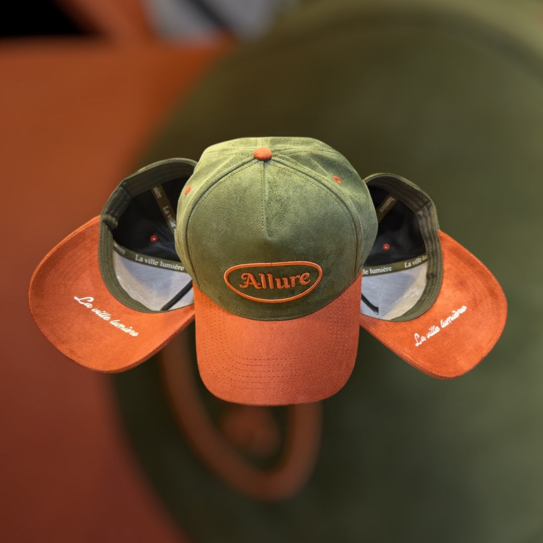 Allure Olive Velvet Trucker Hat